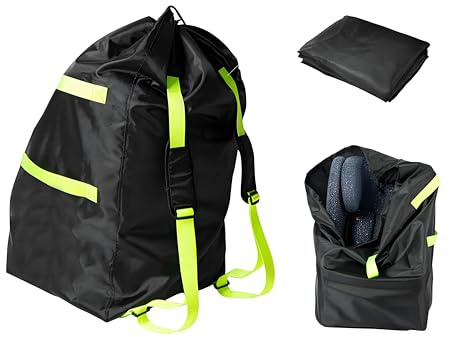 Borsa per passeggino da viaggio in aereo, impermeabile, pieghevole, organizer con tracolla, borsa per treni in aeroporto, Nero, 85*43*43, moderno