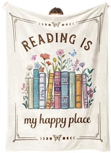 musaecoin Book Lovers Gifts, Reading Blanket Gifts for Book Lovers, Gift for Readers Bookish, Unique Bookworm Presents Blanket on Birthday Christmas 50×60in