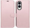 OCASE for Samsung Galaxy S25 Edge Case, PU Leather Wallet, Magnetic Flip Folio Cover with RFID Blocking, Card Holders, Shockproof TPU, and Kickstand for 6.7 Inch Samsung S25 Edge (2025), Pink