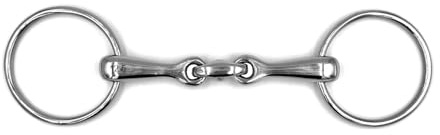 Equine Smile Mors ES0117 Mors à eau double cassé en acier inoxydable, diamètre de l'anneau : 65 mm, épaisseur de mors : 16 mm (12,5 cm)