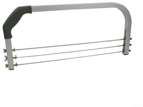 Honseadek Livella professionale per torte a 3 lame, regolabile, con guida di misurazione in filo di acciaio inox, per torte a strati, decorazione da forno, altezza 10-110 mm