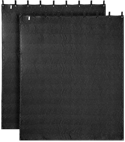VEVOR 2 Pcs Sound Dampening Blankets, Soundproof Curtains with 96 x 80 in, Soundproof Blanket with Grommets, Studio Grommeted Blanket, for Window, Door, Light Blocker, Music Recording, Black