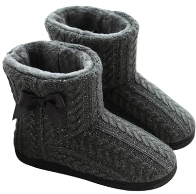 NUSGEAR Botas De Estar Por Casa Mujer Invierno Botas Pantuflas De Mujer Hombre Invierno Pantuflas De Casa Caliente Cómodas Suaves Peluche Bootie Zapatillas De Estar Por Casas Calentitas Botines