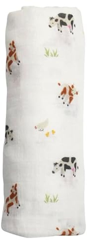 Muslin Baby Swaddle - Breathable Receiving Blankets for Newborn Baby, 70% Viscose derived from Bamboo, 30% Spandex, Imported - Cow