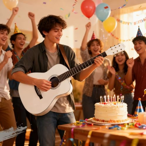Kit de guitarra acústica clásica para principiantes con bolsa de concierto, afinador, correa, cuerdas, púas, juego completo de iniciación para adultos y adolescentes