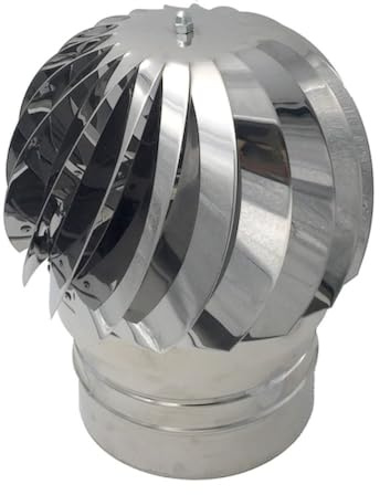 EINSIDE Comignolo girevole, Cappello eolico per camini in acciaio inox AISI 304, Base tonda, ø 100 mm