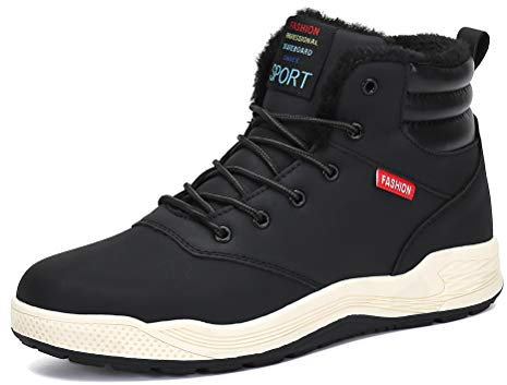 DANNTO Herren Schneestiefel Warm Gefütterte Winterstiefel Outdoor Rutschfest Winterschuhe Trekking Wanderschuhe Stiefelette Stiefel Freizeitschuhe Winter Boots(Schwarz,40)