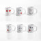 Homezone 11oz Emotion White Coffee Cups Set of 6 Ceramic Espresso Cappuccino Cups Latte Mugs for Hot Drink with Handles Hot Chocolate Mug Espresso Coffee Cups Tea & Coffee Mugs