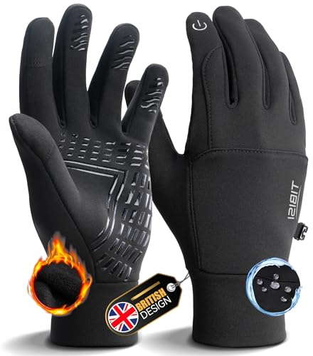 TIBISI Fahrradhandschuhe Winter Thermo für Herren & Damen Warme Winddichter Touchscreen Anti-Rutsch Stoßdämpfend Outdoor Laufen Radsport Mountainbike Handschuhe