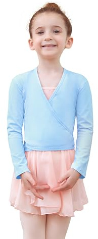 Tancefair Cache-Coeur de Danse Coton Veste de Ballet Manches Longues Manteau Hauts de Danse pour Enfants Filles Femmes