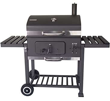 Tarrington House Barbacoa de carbón con ruedas, acero/polipropano/hierro, 153 x 63 x 136 cm, negro