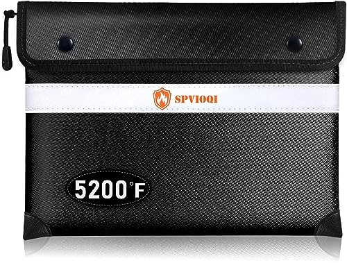 Feuerfeste Dokumententasche mit 2315 °C wärmeisoliert, 27.9x19.6 cm wasserdichte feuerfeste Tasche mit Reißverschluss, feuerfeste Geldtasche für Bargeld, wichtige Dokumente und Wertsachen