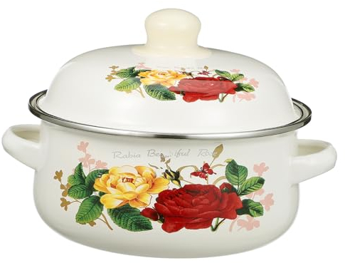 Cabilock Suppentopf Aus Emaille Emailletopf Mit Deckel Emaille Dutch Oven Suppentopf Mit Deckel 8 Quart Emaille Ware Suppentopf Mit Griffen Nudelschüssel Mit Deckel Verdicken Porzellantopf