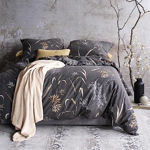 Irisette Edel-Feinbiber Bettwäsche Koala 8425 grau 1 Bettbezug 135 x 200 cm + 1 Kissenbezug 80 x 80 cm