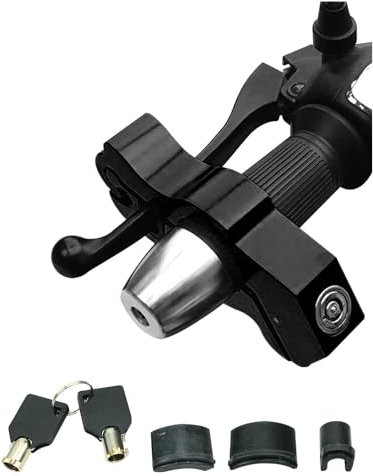 Serratura a Leva del Freno del Manubrio, Universale CNC in Lega di Alluminio Blocco Leva Freno Serratur con 2 Chiavi per Scooter Ciclomotore ATV (nero)