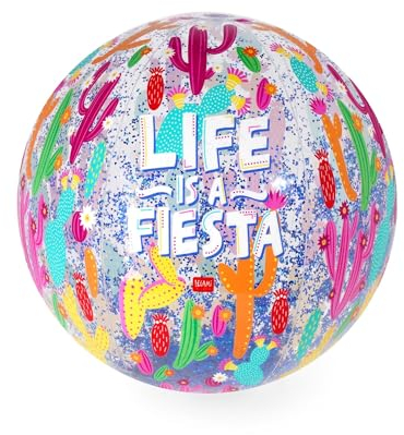 Legami - Palla da Spiaggia Gonfiabile, Beach Ball, Pallone Gonfiabile in PVC, Morbido per Bambini, Palla Gonfiabile per Feste Mare, Gonfiabile per Giocare Calcio Pallavolo, Diametro 40 cm, Cactus