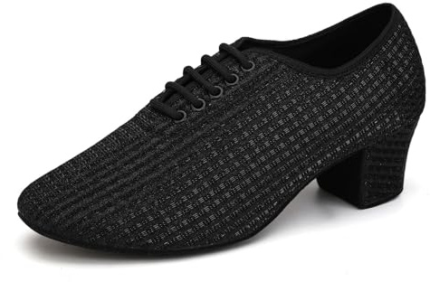 YCALCP Scarpe da Ballo Latino Donna Punta Chiusa con Lacci Scarpe da Ballo Allenamento e Pratica Tango Sala da Ballo,LHD-301