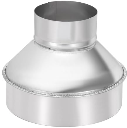 PATIKIL 6 Inch to 3 Inch Round Duct Reducer Increaser Connector, Galvanized Steel Air Duct Adapter Pipe Fitting for Bathroom Kitchen Inline Ventilation Systems, Silver Tone