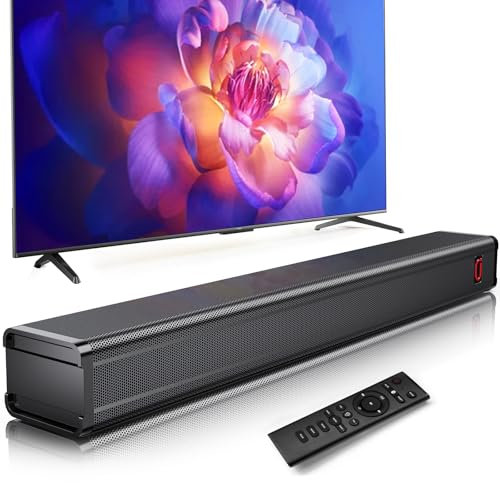 Tisco Soundbar für TV Geräte mit integriertem Subwoofer (2.0-Kanal) | Dolby Atmos & 3D-Surround Sound | HDMI(ARC)/Opt/AUX | Bluetooth 5.4 | 3 EQ-Modi | Wandmontage | Lautsprecher für Fernseher