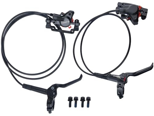MT200 Style MTB Hydraulic Disc Brakes Set,2 Piston Left Front 800mm & Right Rear 1550mm MTB Hydraulic Brakes, Aluminum Alloy Mountain Bike Hydraulic Bicycle Disc Brake