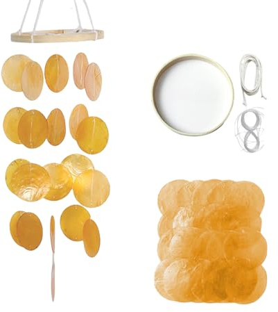 KLINNA Conchiglia di vento per esterni e interni, fai da te, per esterni, vetro marino, conchiglia, giochi di vento, decorazione boho da appendere, per giardino, balcone, terrazza, finestre, stile