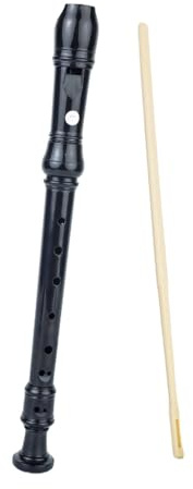 Sxhlseller Flûte à Bec Soprano 8 Trous, Son Professionnel, Résine ABS, doigté B, clé C, Enregistreur pour Musiciens en Déplacement, Performances, Bâton de Nettoyage Inclus (Black)