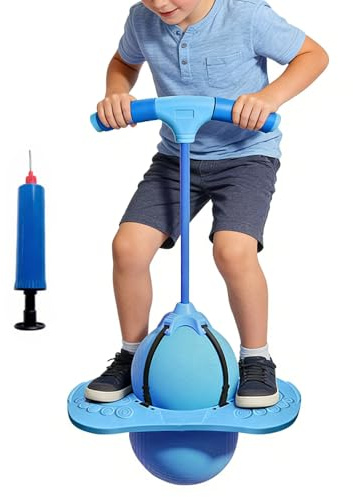 Pelota saltarina con asa | Juguete de Equilibrio y Salto con Asa | Pelota rebotadora de Ejercicio y Equilibrio - para Niños y Adultos, Entrenamiento, Yoga, Interior, Exterior, Hogar,