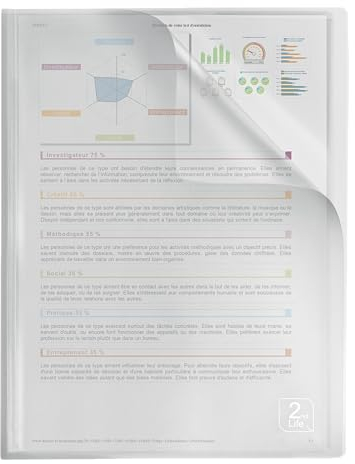 OXFORD Protège-Documents 2nd Life A4 80 vues / 40 Pochettes Couverture Polypro Incolore