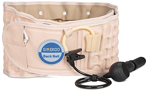 GINEKOO Physikalischer Dekompressionsgürtel zur Schmerzlinderung im unteren Rücken, Rückenstütze und Lendenwirbelstützgürtel (74-124 cm Taille)