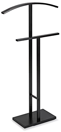 VERSA Lund Servo Muto Moderno e Multifunzionale, Appendiabiti Indossatore per Camera da Letto e Spogliatoio, Misure (A x L x l) 100 x 20 x 52 cm, Acciaio, Colore Nero