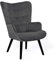 IDMarket - Skandinavischer Sessel Ania aus grauem Velours
