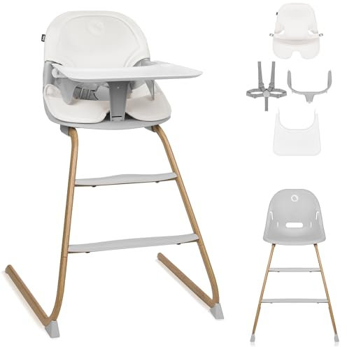 LIONELO DALIA 2-in-1 Babystuhl 6-36 Monate 15 kg, Hochstuhl für ältere Kinder bis 60 kg, 5-Punkt-Gurt, 2 Fußstützen, Tablett, mit dem Kind mitwachsend