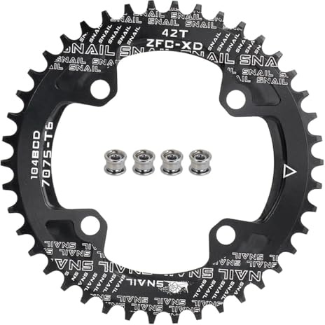 104 BCD Narrow Wide Plateau 42T | Design rond 7075-T6 en aluminium aéronautique anodisé dur | Design anti-éjection de chaîne | Pour Shimano/SRAM 7-12 vitesses MTB/vélo de route