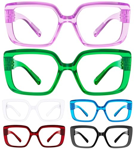 Eyekepper Occhiali da lettura con blocco di luce blu Donna 6 pacchetti di lettori per computer da donna +2.00