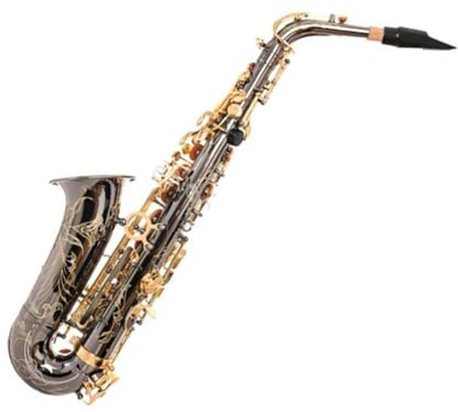 Professionell Saxofon Ess Altsaxofon I Mässing Svart Nickel Guld Knappar Med Munstycke