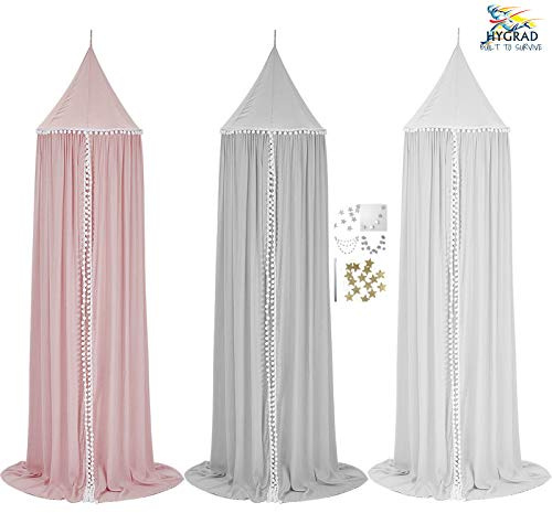 G4RCE® Round Ball Princess Bed Canopy Bedcover Mosquito Net Curtain Bedding Dome Tent For Baby Kids Indoor Outdoor Playing Reading (White With Silver Star's)