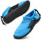 HKR Badeschuhe Kinder Wasserschuhe Jungen Schwimmschuhe Strandschuhe Aquaschuhe Kind Schwimmsocken Badesocken Mädchen Dusch rutschfest Slip Stop Aquasocken Kids Unisex Schwarz/Blau Größe 33 EU