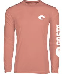 Costa Del Mar Tech Crew Performance Long Sleeve Shirt, Salmon, 2XL