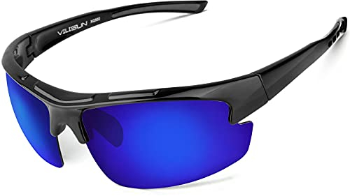 VILISUN Sportbrillen Fahrradbrille Damen Herren Polarisierte UV400-Schutz TR90 Superlight Frame Radbrillen für Outdoor-Sport