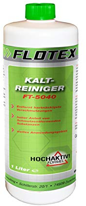 Flotex® Kaltreiniger 1L - Motorrad Reiniger entfernt Öl, Teer & Fett rückstandsfrei - Nicht korrosiver Auto Reiniger - hochwirksames Motor Reinigungsmittel