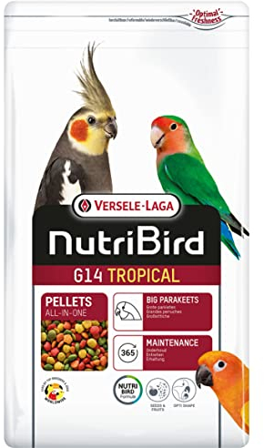 VERSELE-LAGA - NutriBird G14 Tropical - Extrudierte Pellets - Erhaltungsfutter für große Sittiche - Mehrfarbig - 3kg