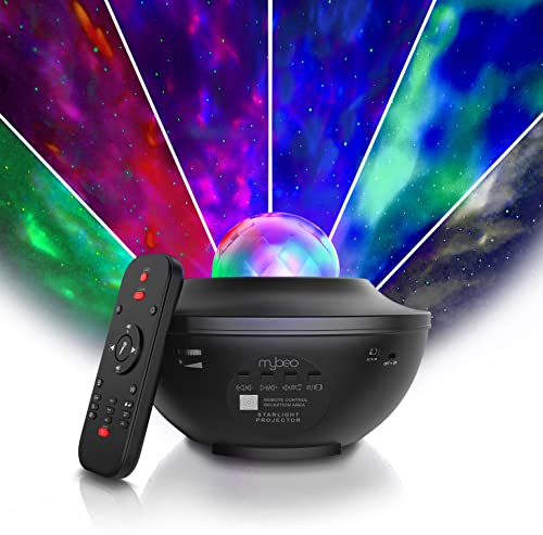 CSL - LED Sternenhimmel Projektor - Kinder ​Erwachsene – Sternenprojektor Nachtlicht - Sternenlicht Projektor mit 360°Drehen Ozeanwellen – Bluetooth - Timer - schwarz