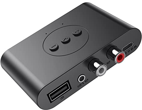 Receptor de Música Bluetooth 5.2, Convertidor Digital USB con Reproductor de Manos Libres y Aux de 3,5 mm para Transmisión Estéreo en Automóvil/hogar