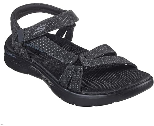 Skechers Women's GO Walk Flex Sandal Sublime, Black Textile, 7 UK