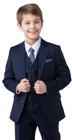 SANDER STELLAN Festlicher Jungen Anzug Kommunionanzug Kinderanzug Set 6-teilig blau 146