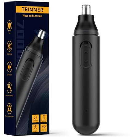 Cortapelos Nariz y Oreja Profesional Indoloro,Recortador Pelos Nariz Vello Facial,Quita Pelos resistente agua USB recargable,IPX7 Impermeable Fácil de Limpiar
