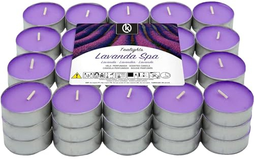 KROWN - Velas de Té Perfumadas, Velas Decorativas Aromáticas (Lavanda, 20 Velas)