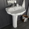ZEYUAN Freistehendes Waschbecken mit Säule, Aufsatzwaschbecken, Bathroom Sink, Waschtisch, Ablaufgarnitur, Aufsatzbecken, Keramik Weiß 580x510x200 mm