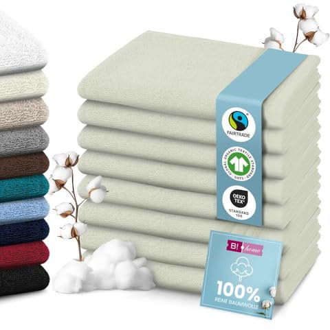 B!HOME 4er Set Premium Handtücher [100% Baumwolle] 50x100 cm, hellgrün/Handtücher Weich, Saugstark & Pflegeleicht/Handtuch Perfekt für Bad, Gym & Reisen