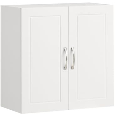 Haotian Wall Cabinet, Bathroom Storage, 23.6 x 11.8 x 23.6 in, MDF, White